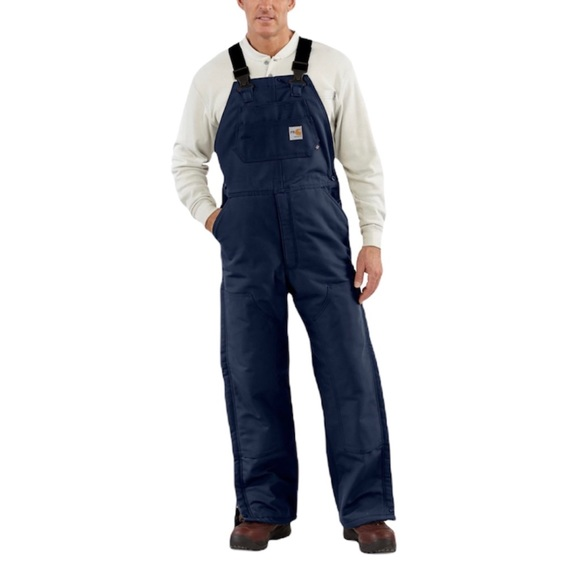 Carhartt Other - Carhartt Navy Blue Flame Resistant Cotton‎ Bib Overalls